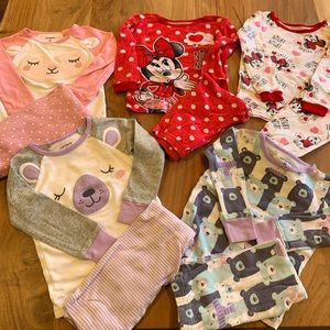 Girls PJ Bundle - 5 pairs of 2t cotton PJs